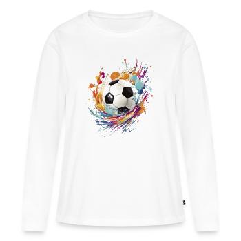 Football Splash Football Fan Marchandise Cadeau - T-shirt manches longues Premium bio Femme - blanc - Devant - Julia (174cm)