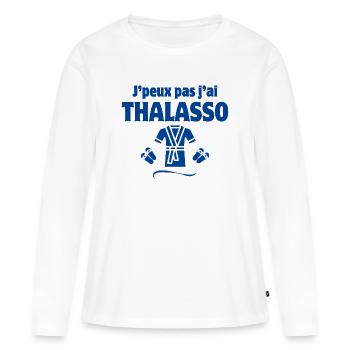 thalasso, massage, argile - T-shirt manches longues Premium bio Femme - blanc - Devant - Julia (174cm)