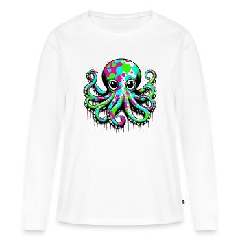 Krake - Frauen Premium Bio Langarmshirt - Weiß - Vorne - Julia (174cm)
