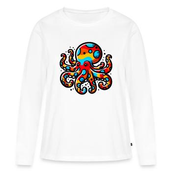 Krake - Frauen Premium Bio Langarmshirt - Weiß - Vorne - Julia (174cm)