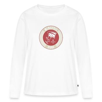 Étiquette Wingfoil Surf-Label - T-shirt manches longues Premium bio Femme - blanc - Devant - Julia (174cm)