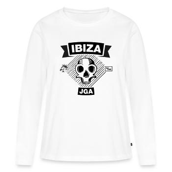 Ibiza Promille JGA unter Palmen - Frauen Premium Bio Langarmshirt - Weiß - Vorne - Julia (174cm)
