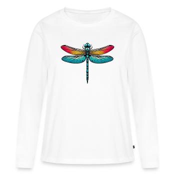 Libellule - T-shirt manches longues Premium bio Femme - blanc - Devant - Julia (174cm)
