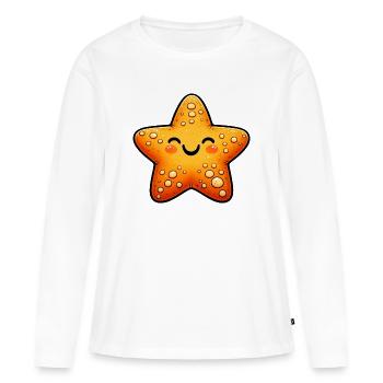 Seestern - Frauen Premium Bio Langarmshirt - Weiß - Vorne - Julia (174cm)