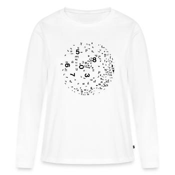Chiffres et lettres - T-shirt manches longues Premium bio Femme - blanc - Devant - Julia (174cm)