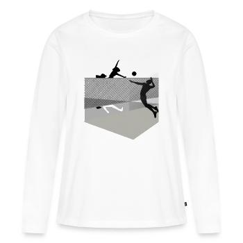 Dynamique au volleyball - T-shirt manches longues Premium bio Femme - blanc - Devant - Julia (174cm)