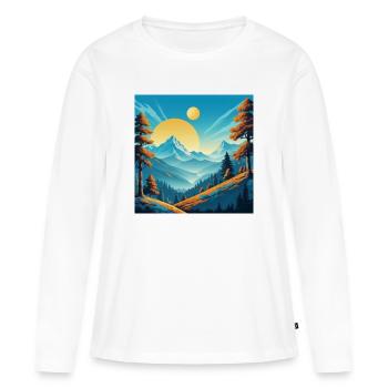 Deux soleils - T-shirt manches longues Premium bio Femme - blanc - Devant - Julia (174cm)