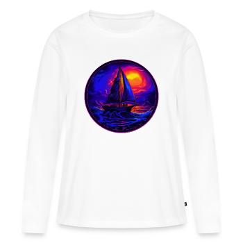 Neonsegler am Abendrot - Frauen Premium Bio Langarmshirt - Weiß - Vorne - Julia (174cm)