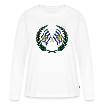 Flaggen Provinz Zeeland Lorbeerkranz - Frauen Premium Bio Langarmshirt - Weiß - Vorne - Julia (174cm)