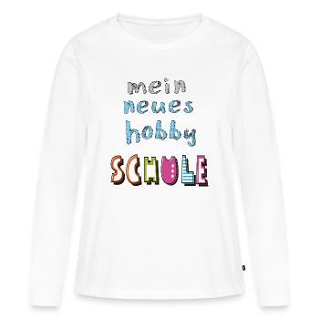 Écolier Enfant - T-shirt manches longues Premium bio Femme - blanc - Devant - Julia (174cm)