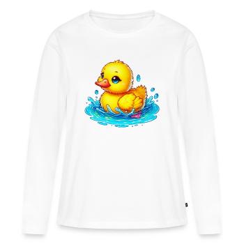 Caneton Canard Canard - T-shirt manches longues Premium bio Femme - blanc - Devant - Julia (174cm)