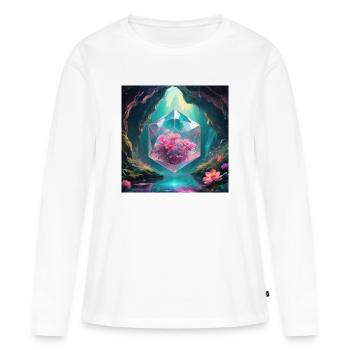 Grotte magique - T-shirt manches longues Premium bio Femme - blanc - Devant - Julia (174cm)