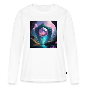 Grotte magique - T-shirt manches longues Premium bio Femme - blanc - Devant - Julia (174cm)