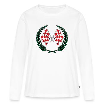 Flaggen der Provinz Nordbrabant mit Lorbeerkranz - Frauen Premium Bio Langarmshirt - Weiß - Vorne - Julia (174cm)
