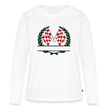 Flaggen der Provinz Nordbrabant mit Lorbeerkranz - Frauen Premium Bio Langarmshirt - Weiß - Vorne - Julia (174cm)