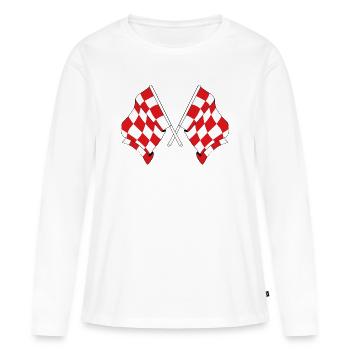 Zwei Flaggen der Provinz Nordbrabant - Frauen Premium Bio Langarmshirt - Weiß - Vorne - Julia (174cm)