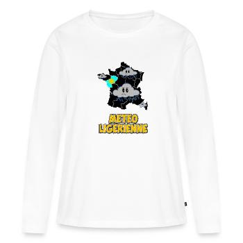 Météo Ligérienne - T-shirt manches longues Premium bio Femme - blanc - Devant - Julia (174cm)