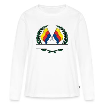 Flaggen Provinz Nordholland Lorbeerkranz Banner - Frauen Premium Bio Langarmshirt - Weiß - Vorne - Julia (174cm)