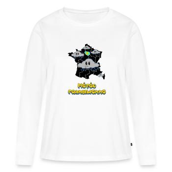 Météo Francilienne - T-shirt manches longues Premium bio Femme - blanc - Devant - Julia (174cm)