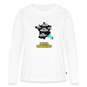 Météo Provençale - T-shirt manches longues Premium bio Femme - blanc - Devant - Julia (174cm)