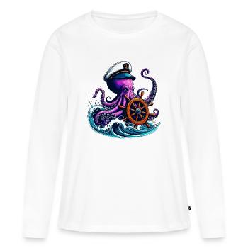 Krake - Frauen Premium Bio Langarmshirt - Weiß - Vorne - Julia (174cm)