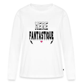 Mère Fantastique - T-shirt manches longues Premium bio Femme - blanc - Devant - Julia (174cm)