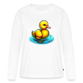 Caneton Canard Canard Canard - T-shirt manches longues Premium bio Femme - blanc - Devant - Julia (174cm)