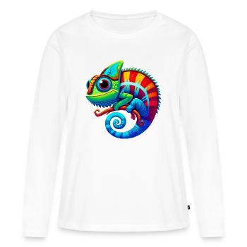 Chamäleon - Frauen Premium Bio Langarmshirt - Weiß - Vorne - Julia (174cm)