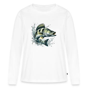 Sandre - T-shirt manches longues Premium bio Femme - blanc - Devant - Julia (174cm)
