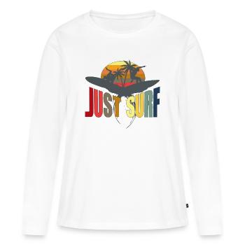 surfer - T-shirt manches longues Premium bio Femme - blanc - Devant - Julia (174cm)