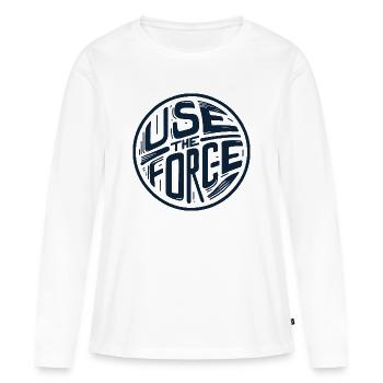 Utilisez la force 2 - T-shirt manches longues Premium bio Femme - blanc - Devant - Julia (174cm)