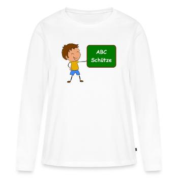 Einschulung ABC Schütze - Frauen Premium Bio Langarmshirt - Weiß - Vorne - Julia (174cm)