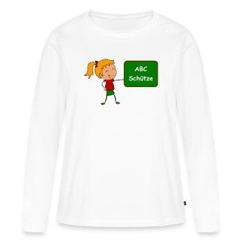 Einschulung ABC Schütze - Frauen Premium Bio Langarmshirt - Weiß - Vorne - Julia (174cm)