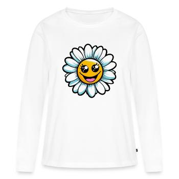 Pâquerette - T-shirt manches longues Premium bio Femme - blanc - Devant - Julia (174cm)