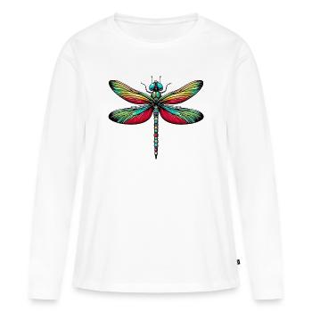 Libellule - T-shirt manches longues Premium bio Femme - blanc - Devant - Julia (174cm)