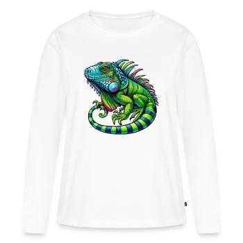 Iguane - T-shirt manches longues Premium bio Femme - blanc - Devant - Julia (174cm)