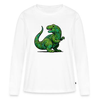 Dinosaur - Women's Premium Organic Long Sleeve Shirt - white - Front - Julia (174cm)