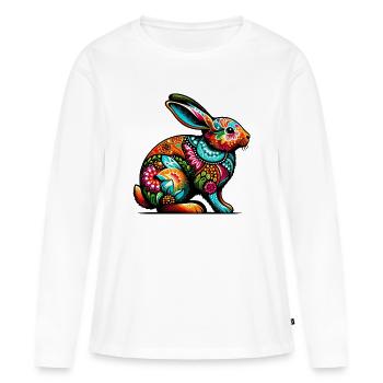 Lapin - T-shirt manches longues Premium bio Femme - blanc - Devant - Julia (174cm)