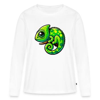 Caméléon - T-shirt manches longues Premium bio Femme - blanc - Devant - Julia (174cm)