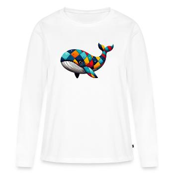 Arlequin plongeur - T-shirt manches longues Premium bio Femme - blanc - Devant - Julia (174cm)