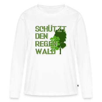 Protège la forêt tropicale - T-shirt manches longues Premium bio Femme - blanc - Devant - Julia (174cm)