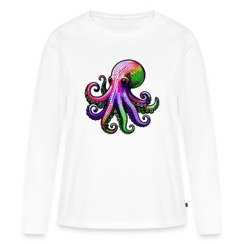 Krake - Frauen Premium Bio Langarmshirt - Weiß - Vorne - Julia (174cm)