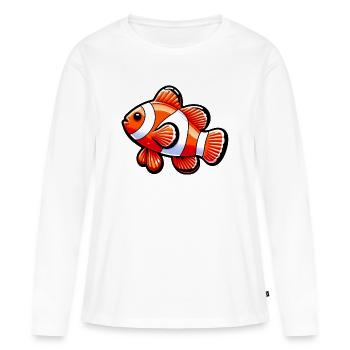 Clownfisch - Frauen Premium Bio Langarmshirt - Weiß - Vorne - Julia (174cm)