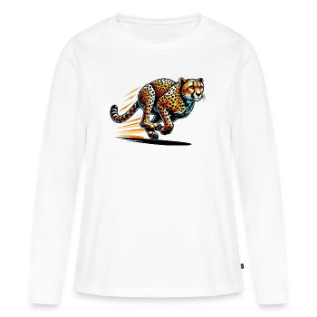 Guépard - T-shirt manches longues Premium bio Femme - blanc - Devant - Julia (174cm)