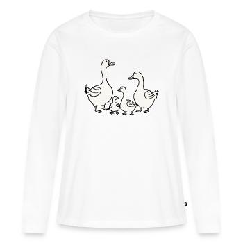 Gans - Frauen Premium Bio Langarmshirt - Weiß - Vorne - Julia (174cm)