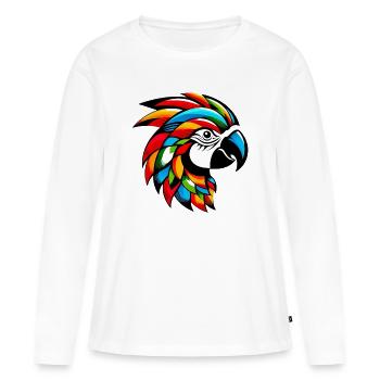 Perroquet arlequin - T-shirt manches longues Premium bio Femme - blanc - Devant - Julia (174cm)
