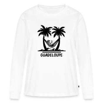Hamac Guadeloupe - T-shirt manches longues Premium bio Femme - blanc - Devant - Julia (174cm)