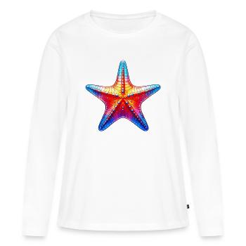Seestern - Frauen Premium Bio Langarmshirt - Weiß - Vorne - Julia (174cm)