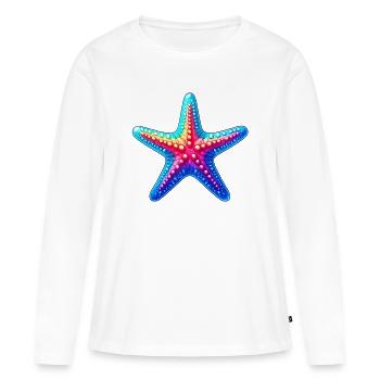 Étoile de mer - T-shirt manches longues Premium bio Femme - blanc - Devant - Julia (174cm)