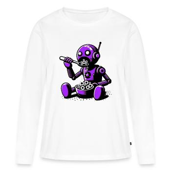 Robot extraterrestre martien extraterrestre - T-shirt manches longues Premium bio Femme - blanc - Devant - Julia (174cm)